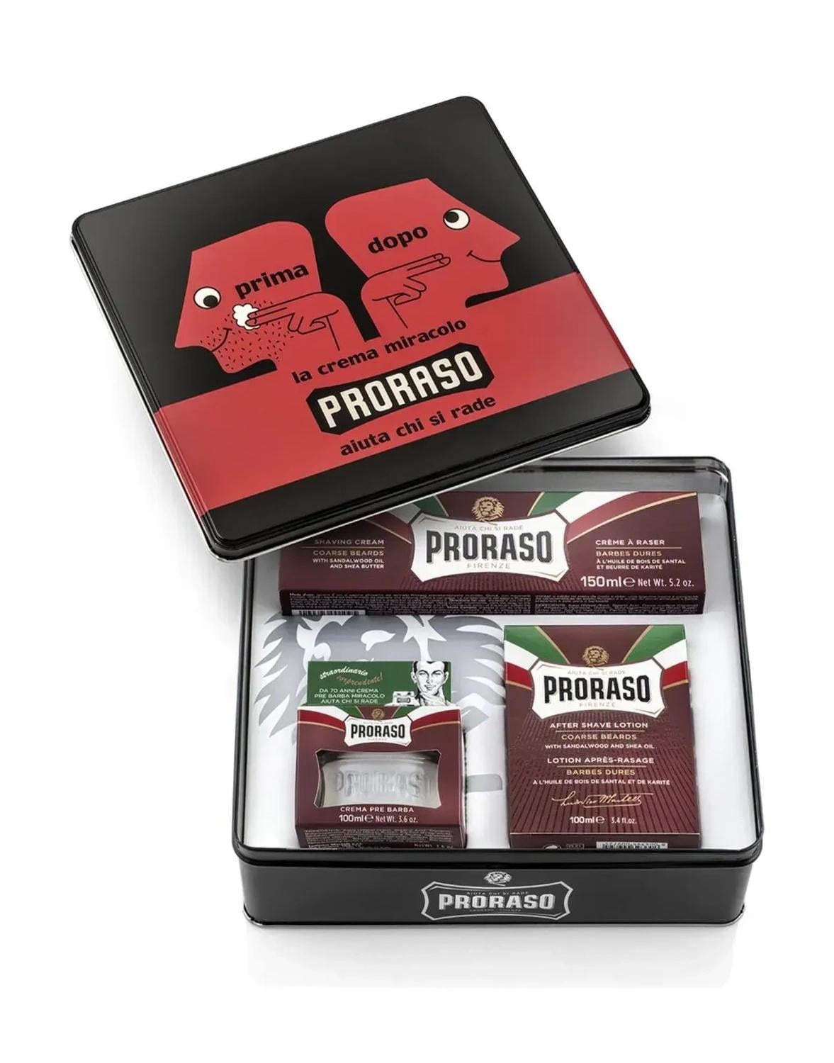 Подарочный набор для бритья Proraso Vintage Selection Primadopo в металлической коробке (8004395003617)