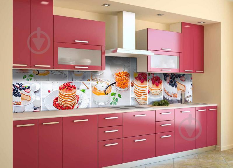 Скинали на кухню Zatarga «Тортик» 600х3000 мм виниловая 3Д наклейка кухонный фартук самоклеящаяся Z180634/2