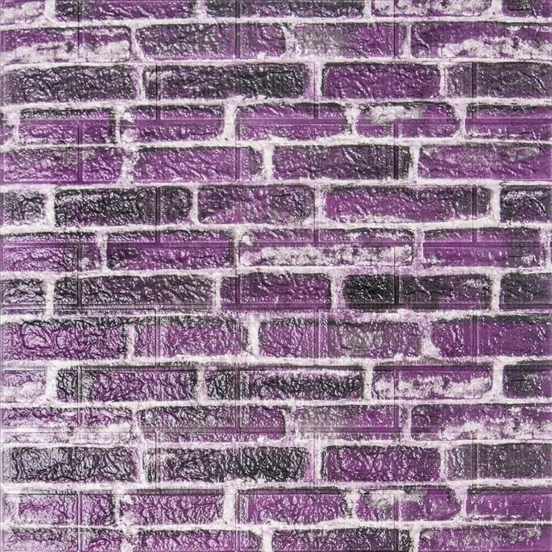 Панель самоклеящаяся 3D Sticker Wall звукоизоляционная 700x770x5 мм екатеринославский кирпич Фиолетовый