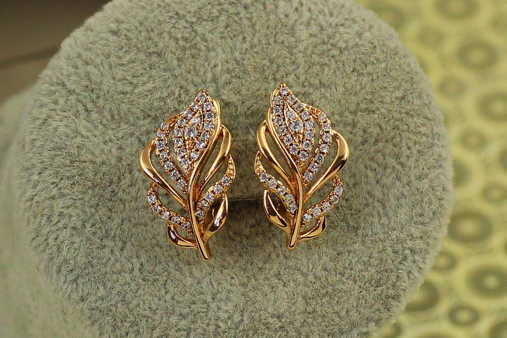 Серьги Xuping Jewelry перышки 2,1 см Золотистый (28004500)