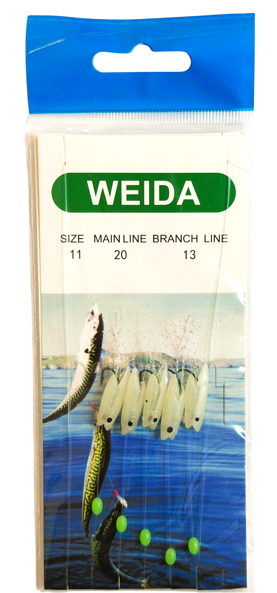 Самодур Weida рыбка-малок 5 крючков светонакопительный size 11 (2334261112)