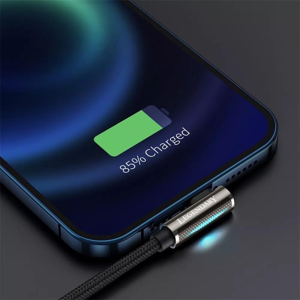Кабель Baseus CALCS-01 Legend Series Elbow Fast Charging Lightning 2,4 A 1 м Black - фото 2