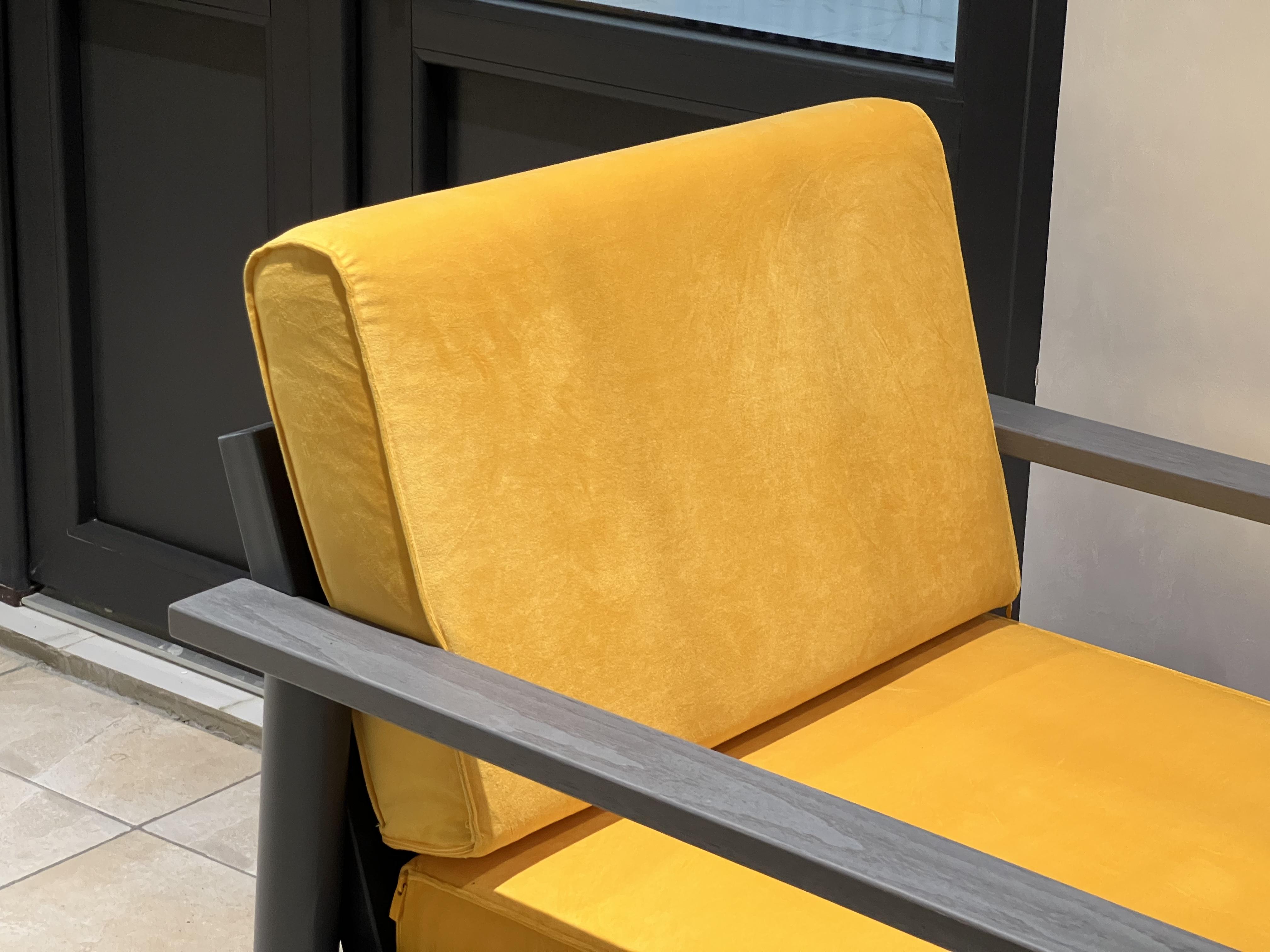 М'яке крісло Lofty DIN з металу 70х80х70 см Жовтий - фото 2