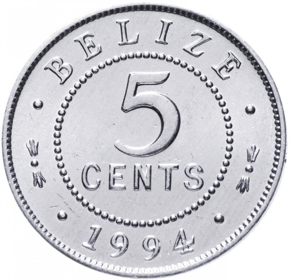 Коллекционная монета Белиз 5 центов 1994 UNC (KM#34a)