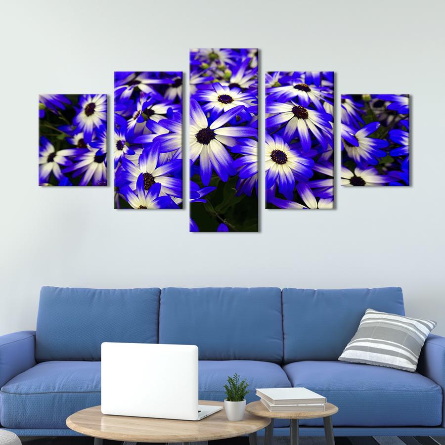 Картина на холсте Чудесные сине-белые цветы 187x94 см (938-52)