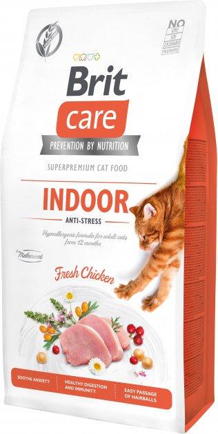 Сухой корм для кошек живущих в помещении Brit Care Cat GF Indoor Anti-stress с курицей 7 кг (1789931605)