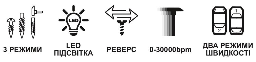 Шуруповерт ударний акумуляторний безщітковий Zegor CDPP-16BLH/16В/дві швидкості/2 батареї 16 В 2 Ач/реверс/підсвічування/кейс - фото 10 Шуруповерт ударний акумуляторний безщітковий Zegor CDPP-16BLH/16В/дві швидкості/2 батареї 16 В 2 Ач/реверс/підсвічування/кейс - фото 10