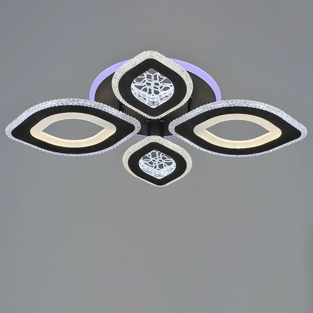 Люстра стельова LED Lighthouse SRS-19980/2+2 BK 76W Чорний (24909620)