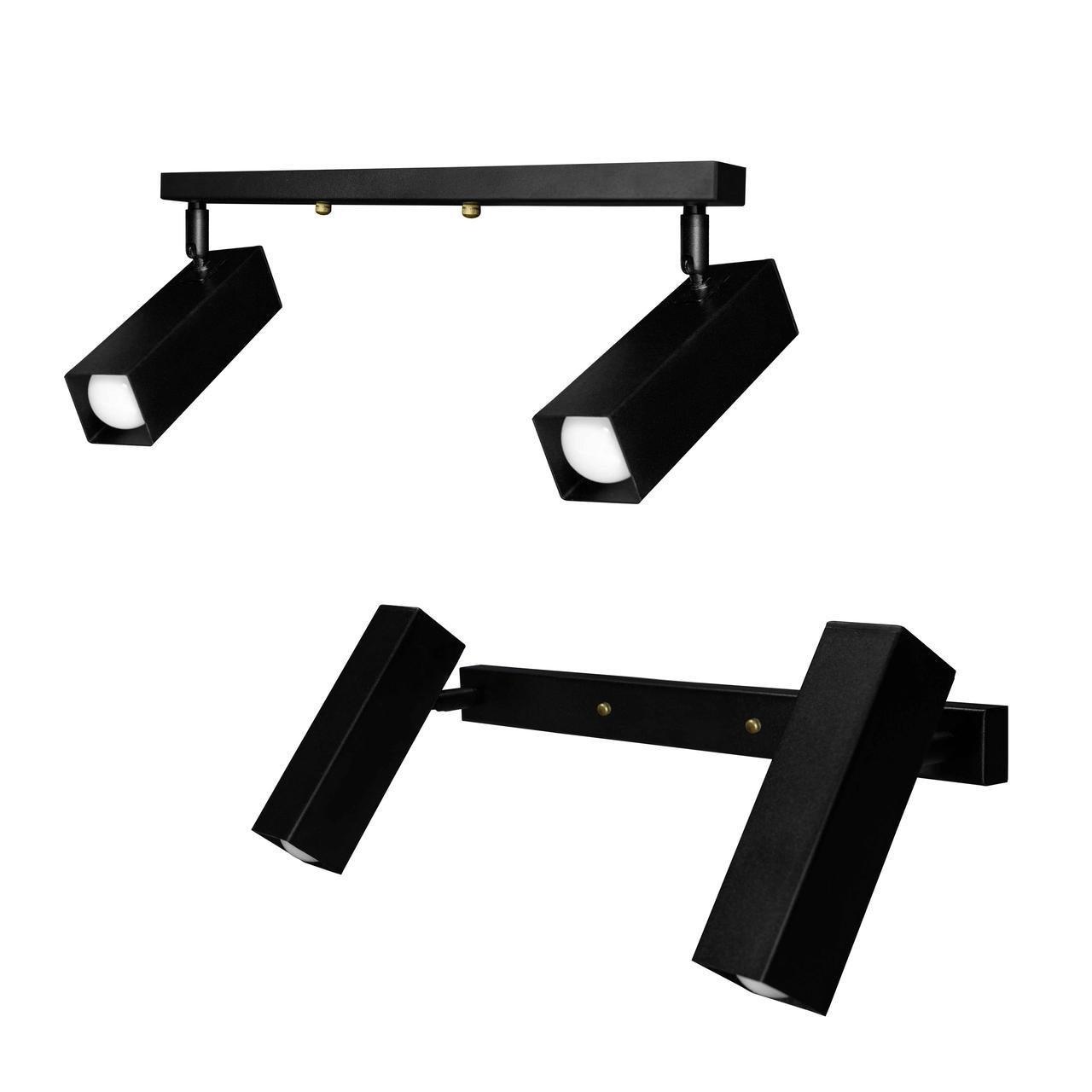 Светильник потолочный MSK Electric Verona с поворотными плафонами под лампу Е27 Черный (SQ 1750-2) - фото 2