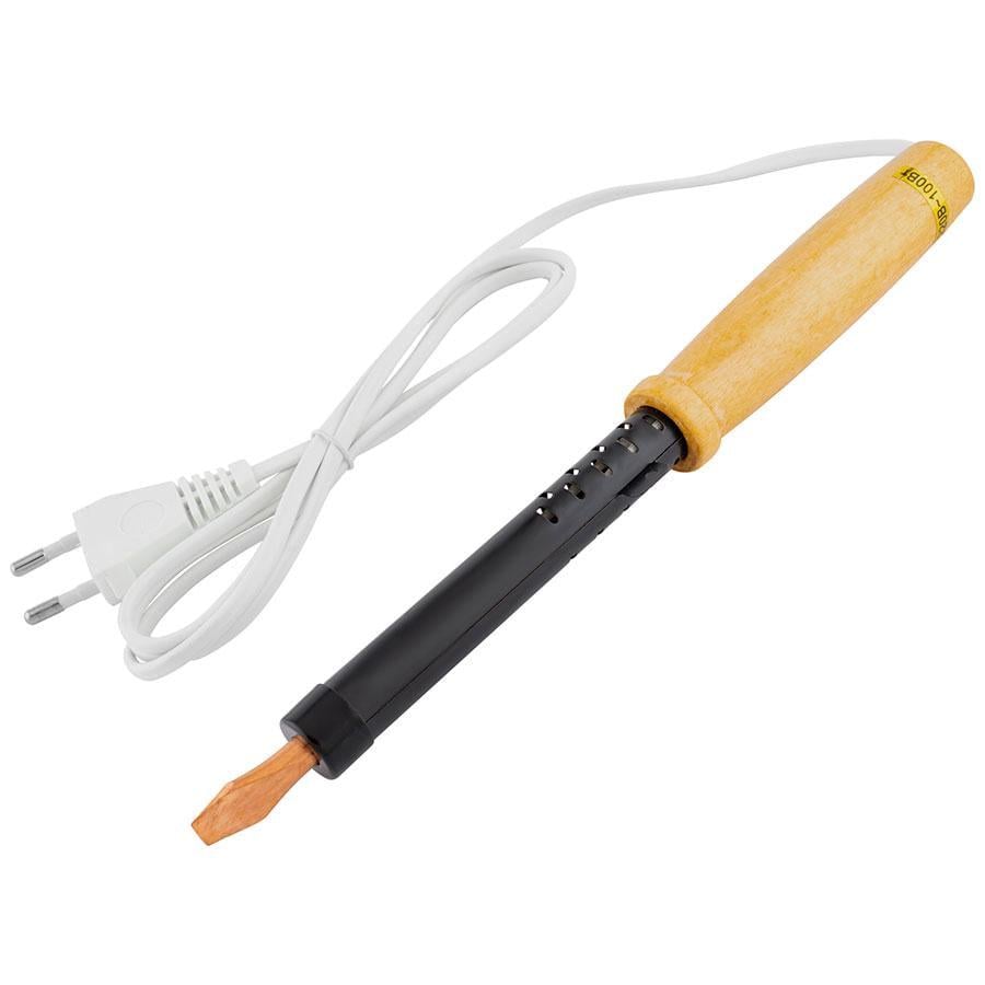 Паяльник з дерев'яною ручкою и мідним жалом 7,2x85 мм 100 Вт (286810)