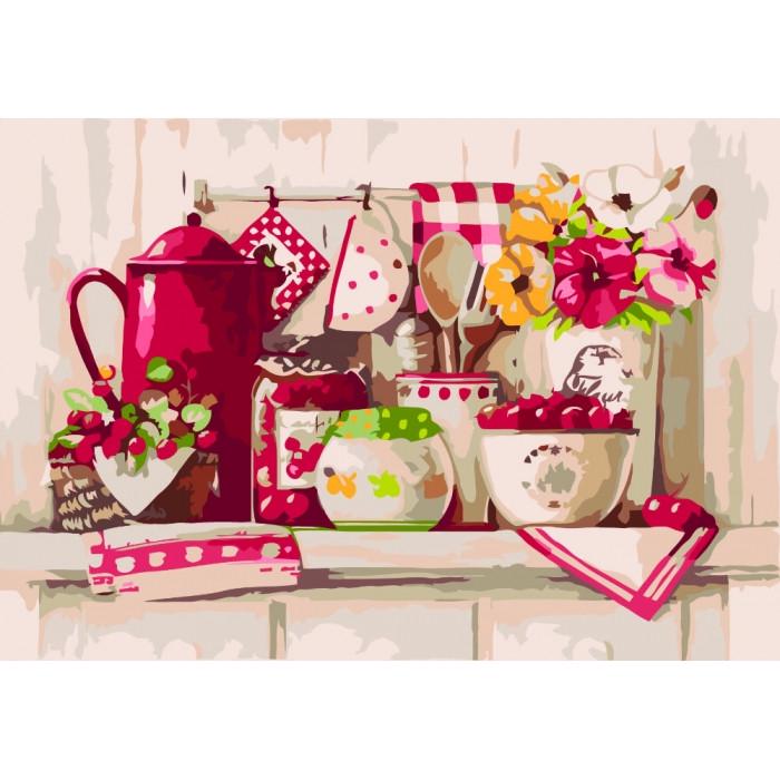 Картина по номерам Ідейка Сельский пейзаж Домашние сладости 35х50 см (KHO2208)