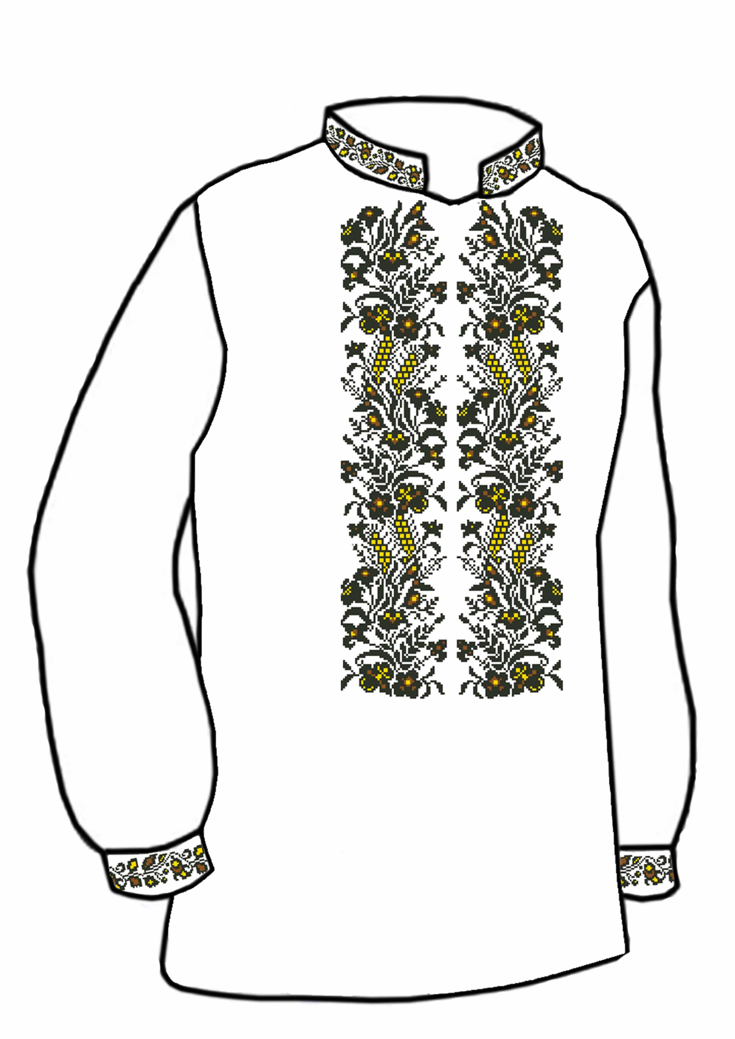 Заготовка для вышивки нитями или бисером рубашка СЧ-84 домотканое полотно