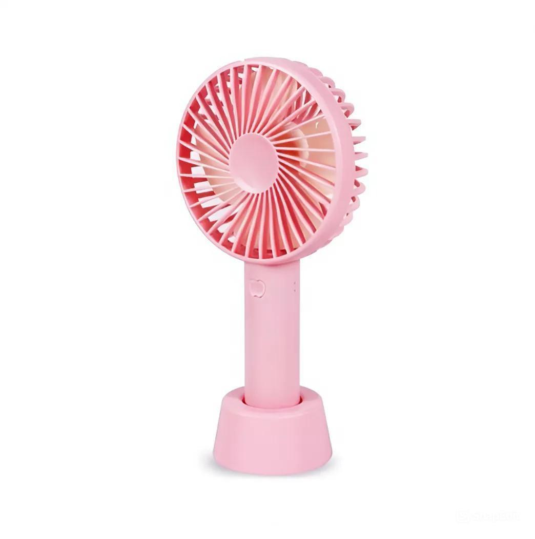 Вентилятор 18650 SS 2 ручка не складається/підставка FX 028 Рожевий - фото 1 Вентилятор 18650 SS 2 ручка не складається/підставка FX 028 Рожевий - фото 1