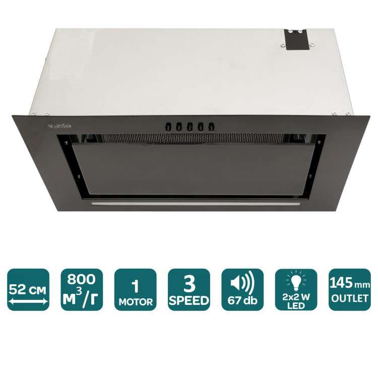 Витяжка Ventolux PUNTO 52 BKG 800 PB (9898) - фото 2 Витяжка Ventolux PUNTO 52 BKG 800 PB (9898) - фото 2