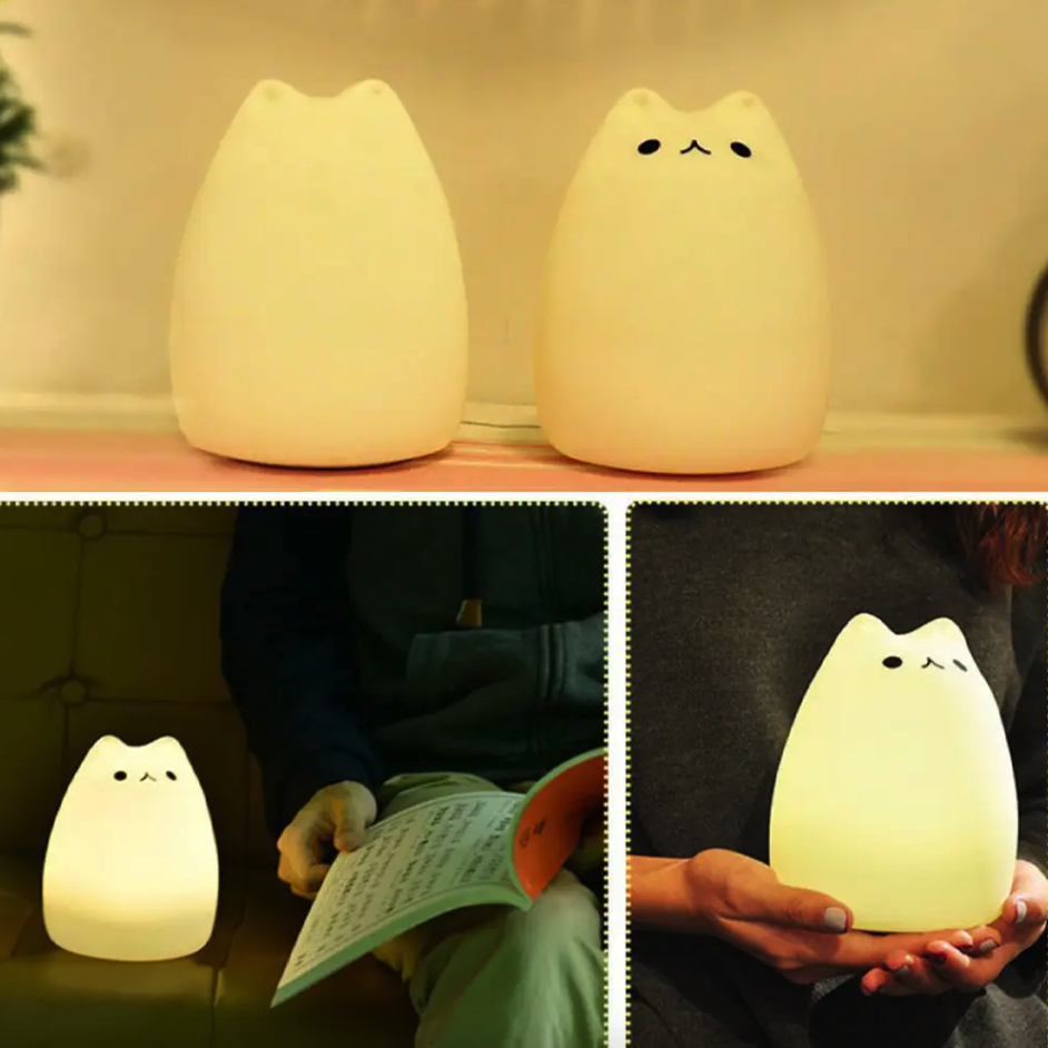 Ночник силиконовый детский Котик 7 режимов - фото 7