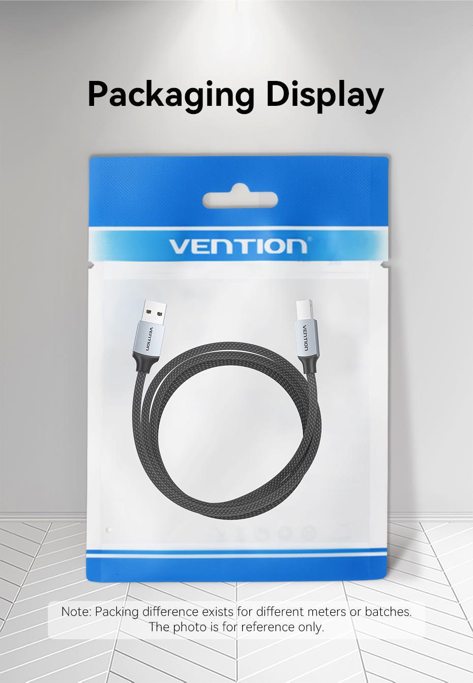 Кабель для принтера Vention USB-USB Type-B 2.0 480 Мбіт/с 2A USB-A на USB-B нейлонове обплетення 8 м Чорний (CTTHK) - фото 12