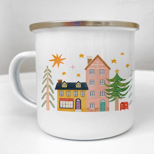 Чашка металева Camper Ялинки біля будинку 250 мл (KRM_23NG012)