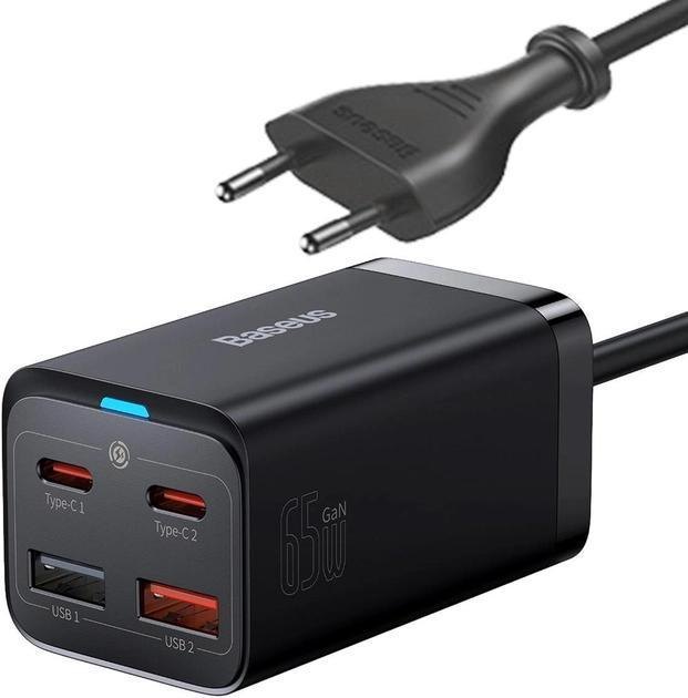 Сетевое зарядное устройство BASEUS GaN3 Pro Desktop Fast Charger 2 USB/2 Type-C/кабель Type-C 100W (2213001016) - фото 4 Сетевое зарядное устройство BASEUS GaN3 Pro Desktop Fast Charger 2 USB/2 Type-C/кабель Type-C 100W (2213001016) - фото 4