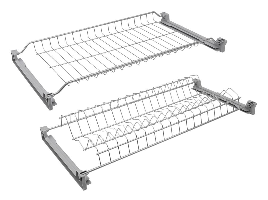 Сушарка для посуду INOXA 800 701 2 полиці і 4 кріплення Сірий (08431)