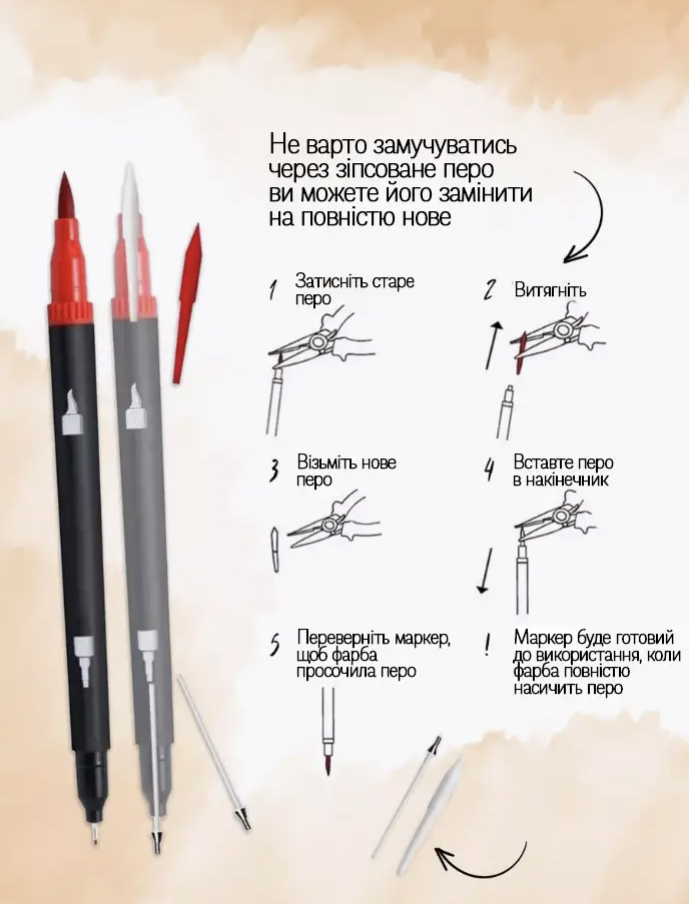 Детский набор акварельных маркеров для рисования 80 шт. двухсторонние в сумке на водной основе (Е500148/80) - фото 4 Детский набор акварельных маркеров для рисования 80 шт. двухсторонние в сумке на водной основе (Е500148/80) - фото 4