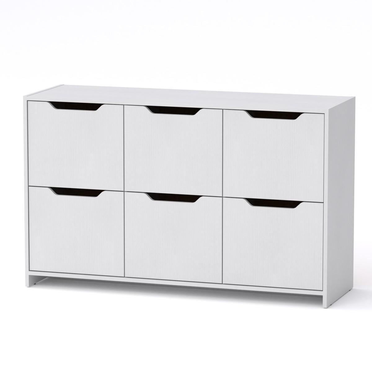 Комод с дверками МеблиКо 6Д 130х42х80 см Альба/Белый (k-1702-1) - фото 1 Комод с дверками МеблиКо 6Д 130х42х80 см Альба/Белый (k-1702-1) - фото 1