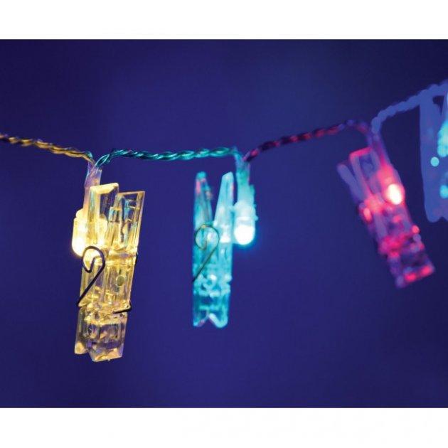 Фото-гирлянда светодиодная и мульти-свечением 20 прищепок (5522765) - фото 4