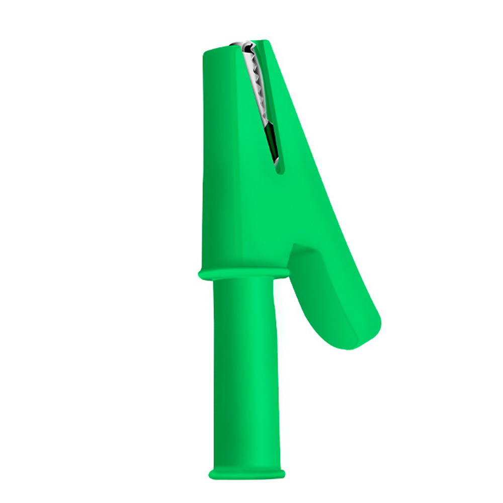 Зажим тестерный крокодил 30А эластичный резиновый кожух 56 мм Зеленый (YUT_V7033)