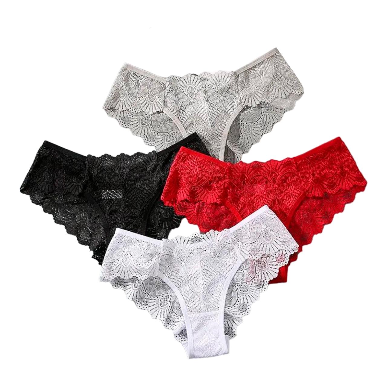 Набор трусиков стринги-шортики Sexy shorts S&T M 4 шт. Black/Red/Grey/White (21540005) - фото 1