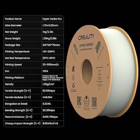 Пластик для 3D принтера CREALITY Hyper PLA 1 кг 1,75 мм Белый (2064341996) - фото 5