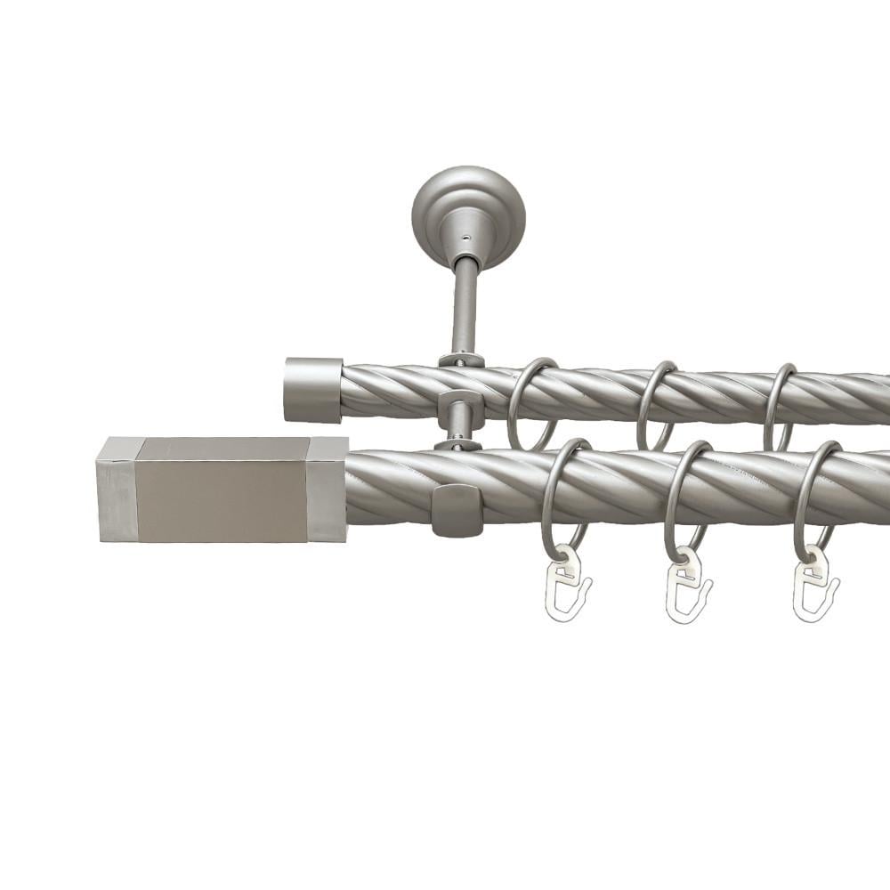 Карниз для штор Orvit Квадро двухрядный скрученный 25\19 мм 240 см Сатиновый (00-00023670)