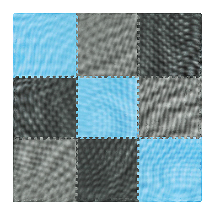 Мат-пазл 4fizjo Mat Puzzle EVA 180x180x1 cм 4FJ0156 Black/Grey/Light Blue - фото 4