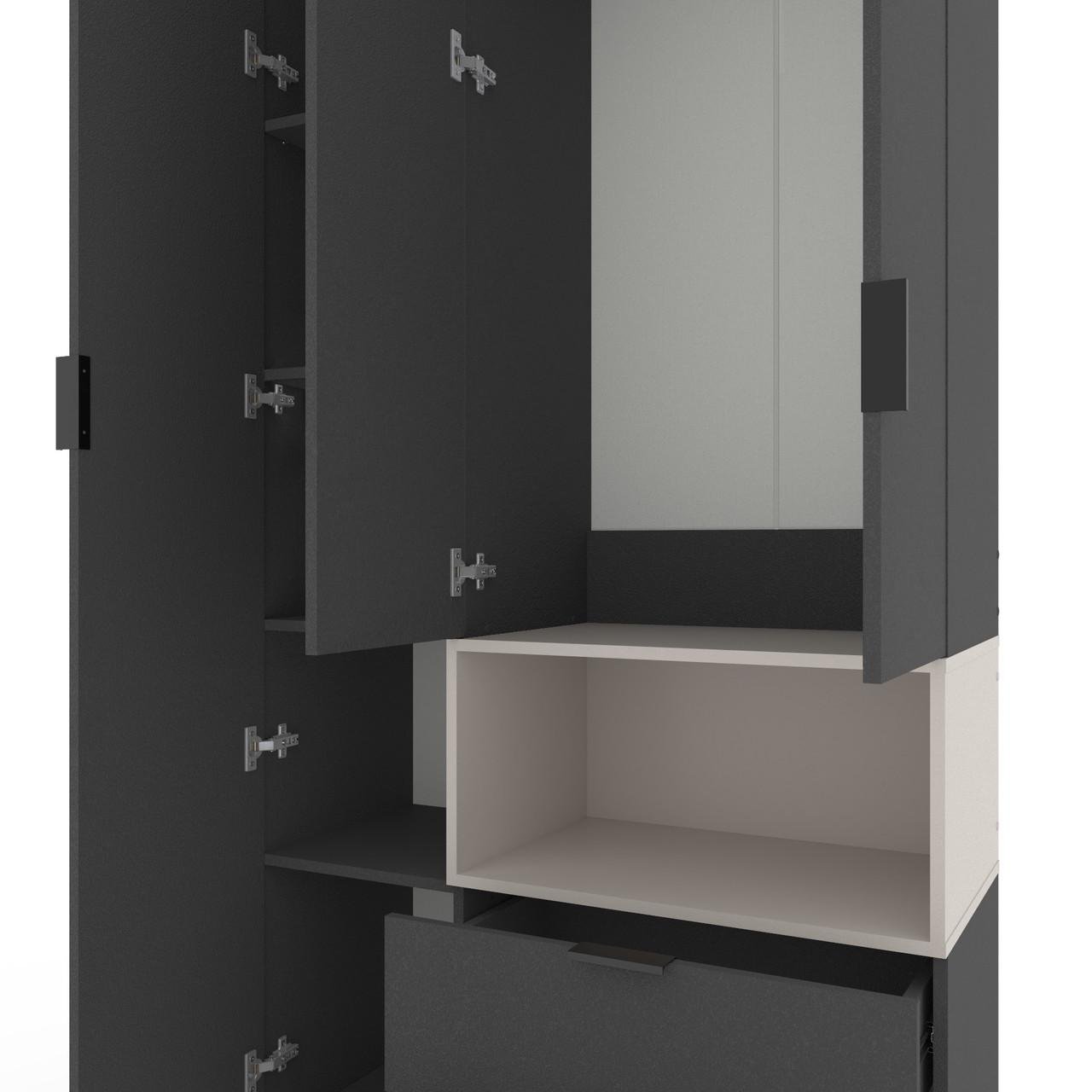 Шкаф Metkas Home A002R ЛДСП 1000x420x2300 мм Антрацитовый/Кашемир - фото 4 Шкаф Metkas Home A002R ЛДСП 1000x420x2300 мм Антрацитовый/Кашемир - фото 4