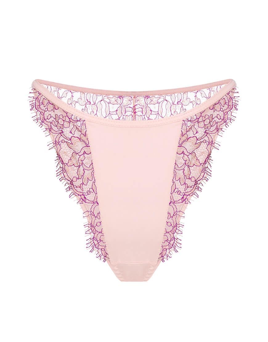 Труси танга із шовку та мережива жіночі PEACH PEACH LINGERIE персикові L Труси танга із шовку та мережива жіночі PEACH PEACH LINGERIE персикові L