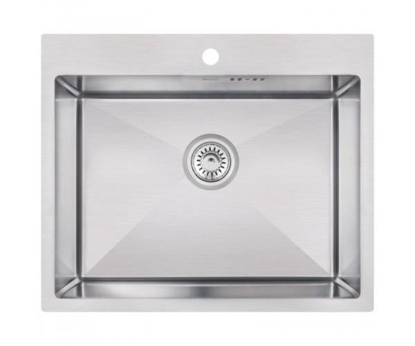 Мойка кухонная Kraft 6545 из нержавеющей стали с сифоном и корзиной