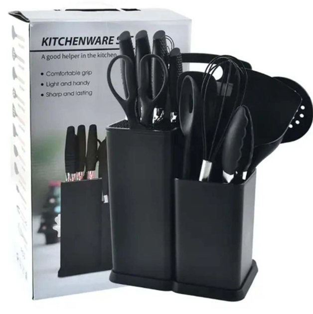 Набор кухонных принадлежностей Kitchen Set 19 предметов Черный (MA445black)