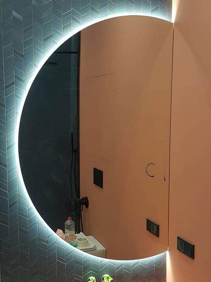 Дзеркало напівкругле з підсвіткою MOON-L 75х150 см (10002L-75150stW) - фото 3 Дзеркало напівкругле з підсвіткою MOON-L 75х150 см (10002L-75150stW) - фото 3