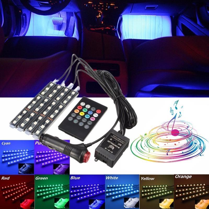 Разноцветная подсветка салона автомобиля Car light RGB-9-4 - фото 2