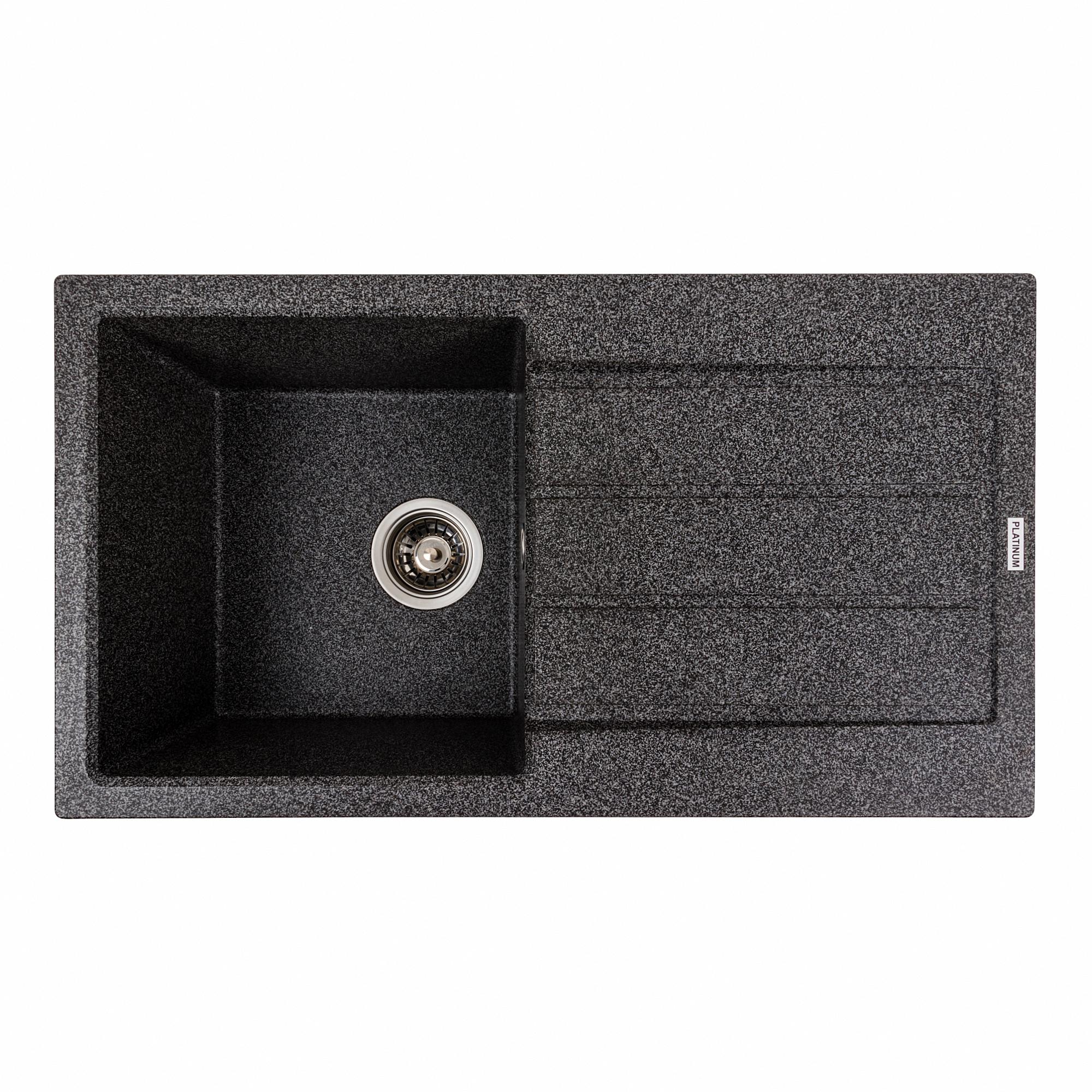 Мойка для кухни гранитная Platinum 7843 SOLID Графит матовый