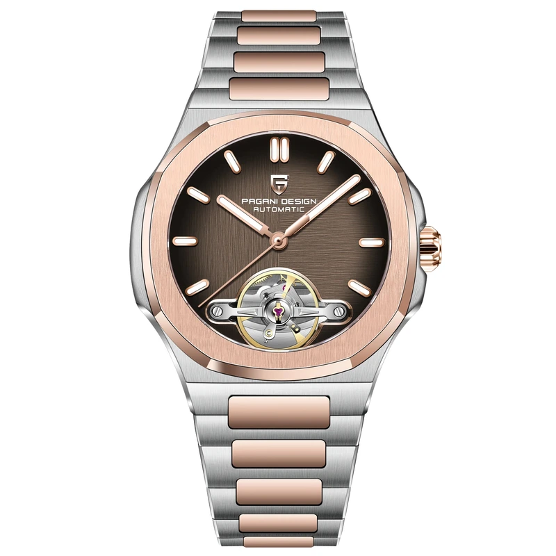 Наручний годинник Pagani Design PD YS025 Silver Gold Brown (42412)