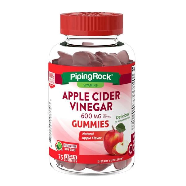 Яблочный уксус Piping Rock Vinegar 600 мг 75 капсул (00000034487)