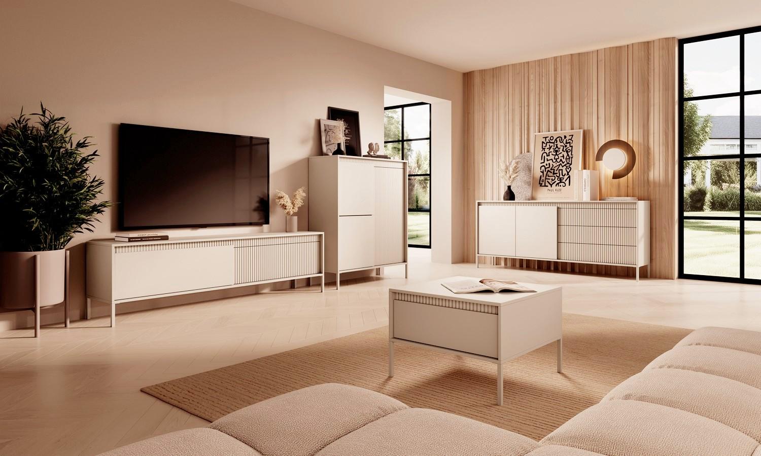 Комод високий Perfect Home Senso 3-дверний 3D Бежевий (PFH-091106) - фото 8