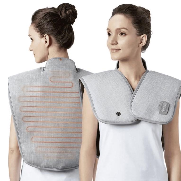 Вибрационный массажер с прогреванием Heating Pad 52*45 см электрогрелка против боли в спине и шее (22107173) - фото 2