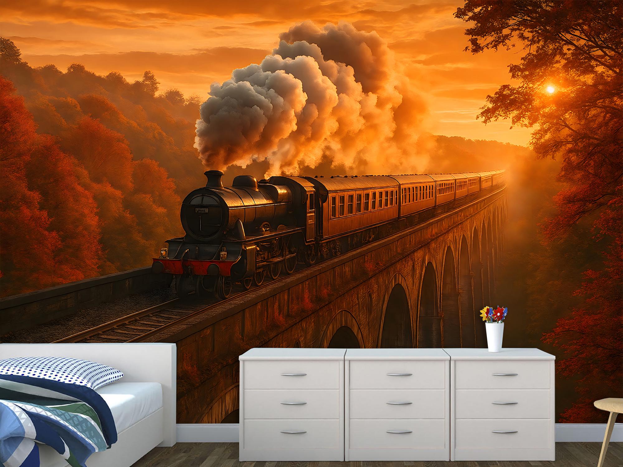 Фотошпалери флізелінові Upstream Полярний експрес в тунелі серед гір 153х230 см (S5CAR-034/3) - фото 3 Фотошпалери флізелінові Upstream Полярний експрес в тунелі серед гір 153х230 см (S5CAR-034/3) - фото 3