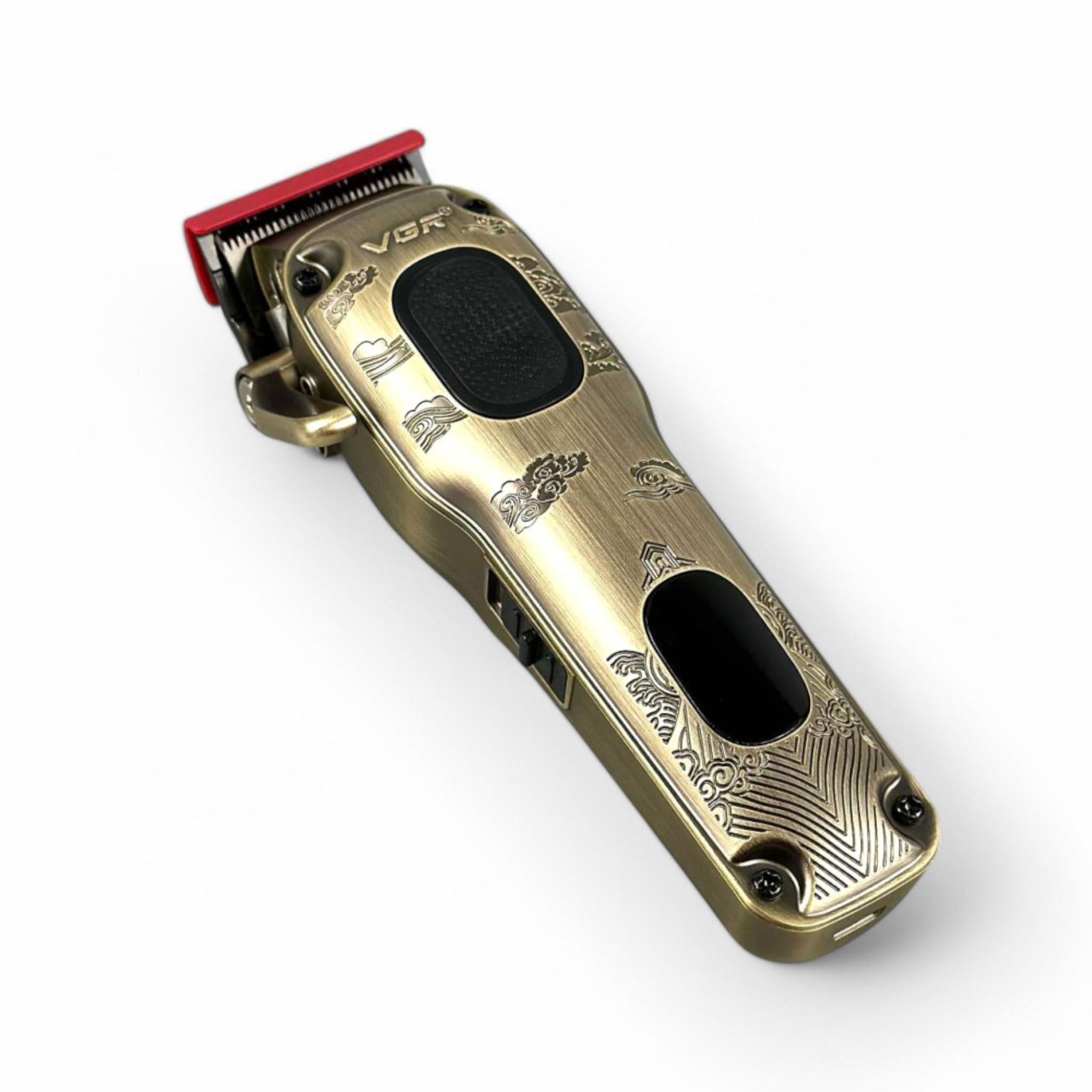 Машинка для стрижки аккумуляторная VGR V-027 8 насадок 7000 RPM 2600 mAh LED display Gold (M_V-027Gold)