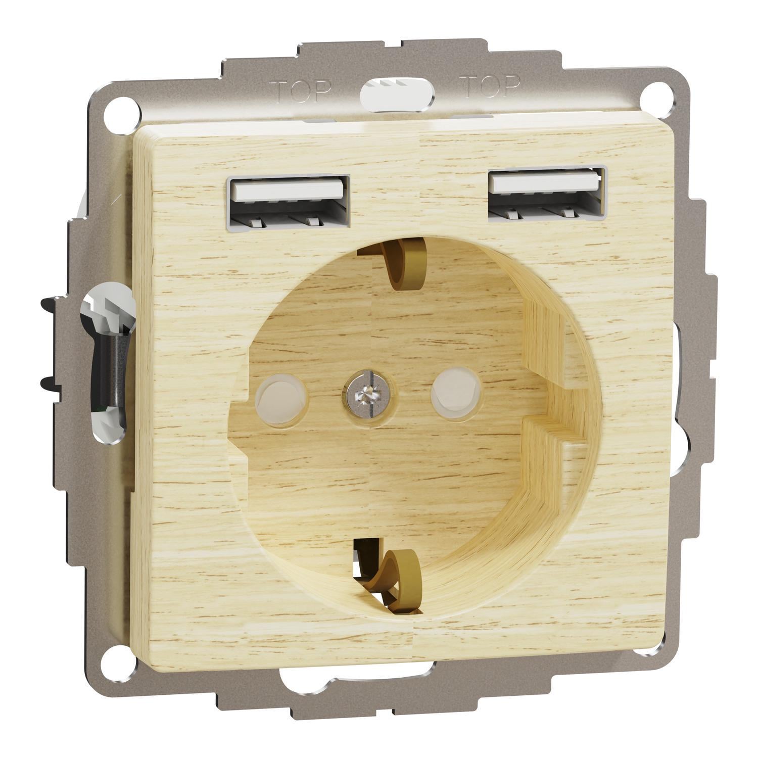 Розетка Schneider Electric Sedna Design&Elements 2хUSB типу А з заземленням Береза (SDD180052) Розетка Schneider Electric Sedna Design&Elements 2хUSB типу А з заземленням Береза (SDD180052)