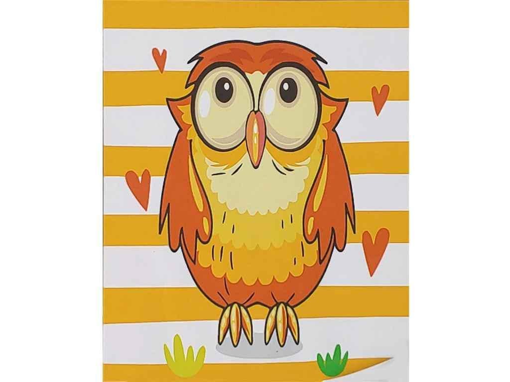 Картина по номерам Strateg Оранжевая сова 30х30 см (ES211)