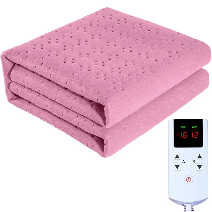 Электропростынь Lesko STT с подогревом от сети 220В с 16 режимами 180x200 см Pink (784779929)