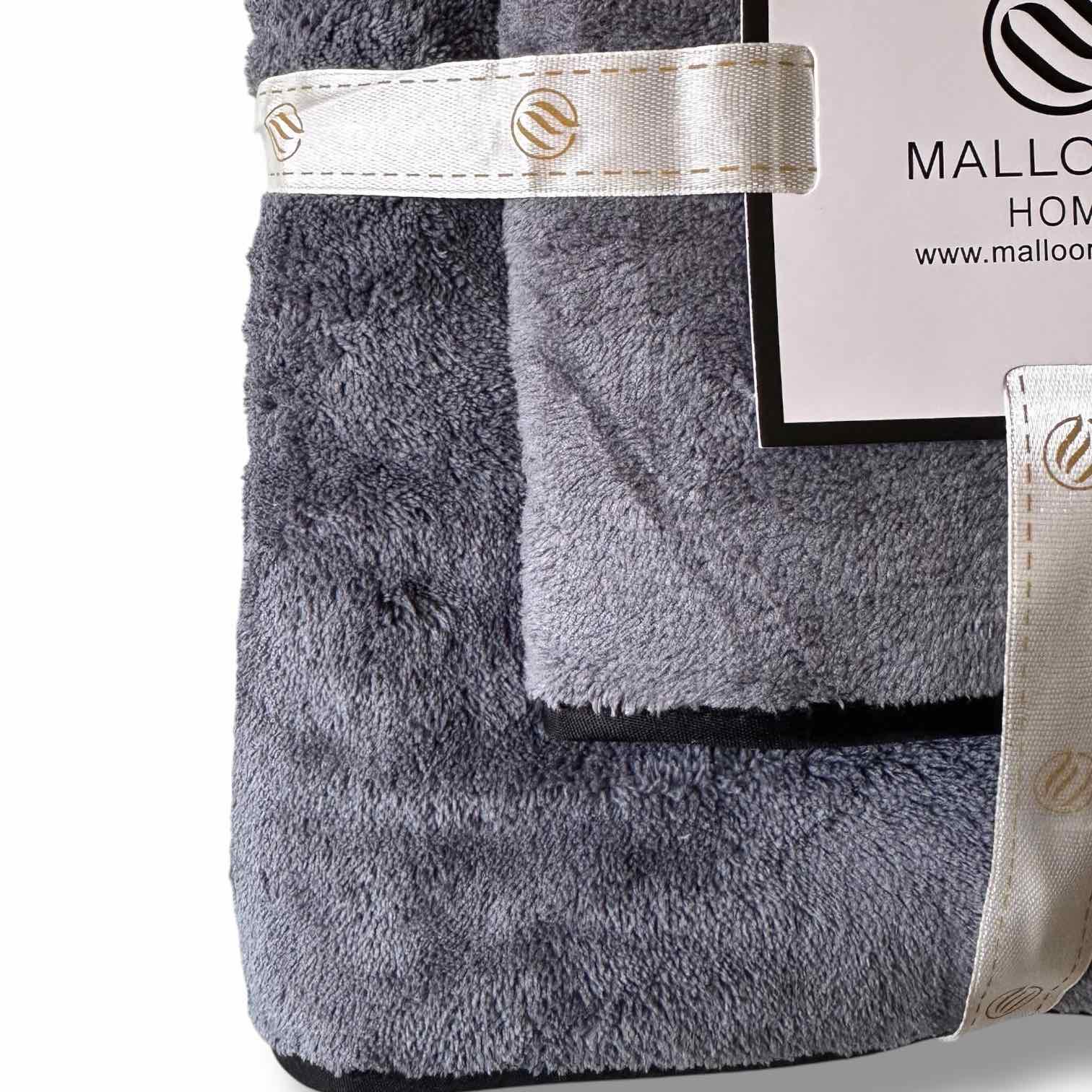 Комплект полотенец из микрофибры Malloory Home Серый (6616-5) - фото 2 Комплект полотенец из микрофибры Malloory Home Серый (6616-5) - фото 2