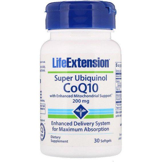 Коензим Life Extension Super Ubiquinol CoQ10 200 мг 30 Softgels