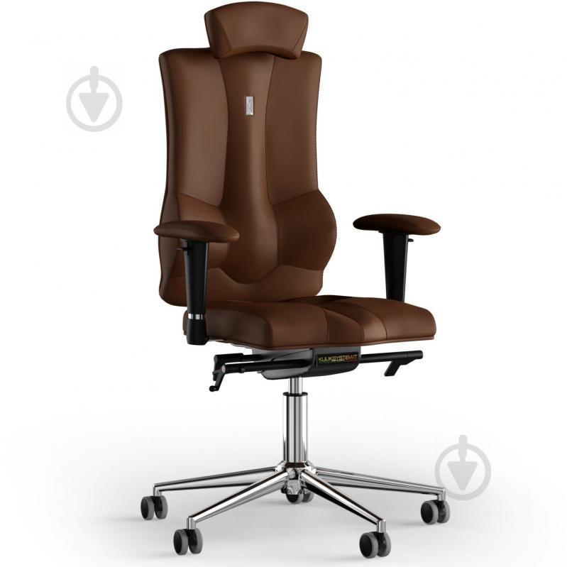 Кресло KULIK SYSTEM ELEGANCE Экокожа с подголовником без строчки Коричневый (10-901-BS-MC-0214)